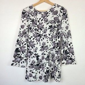 🌵 Wet Seal Black White Floral Tunic Top Size M